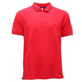 0621AH polo uomo SUN 68 red/bluette cotton polo men