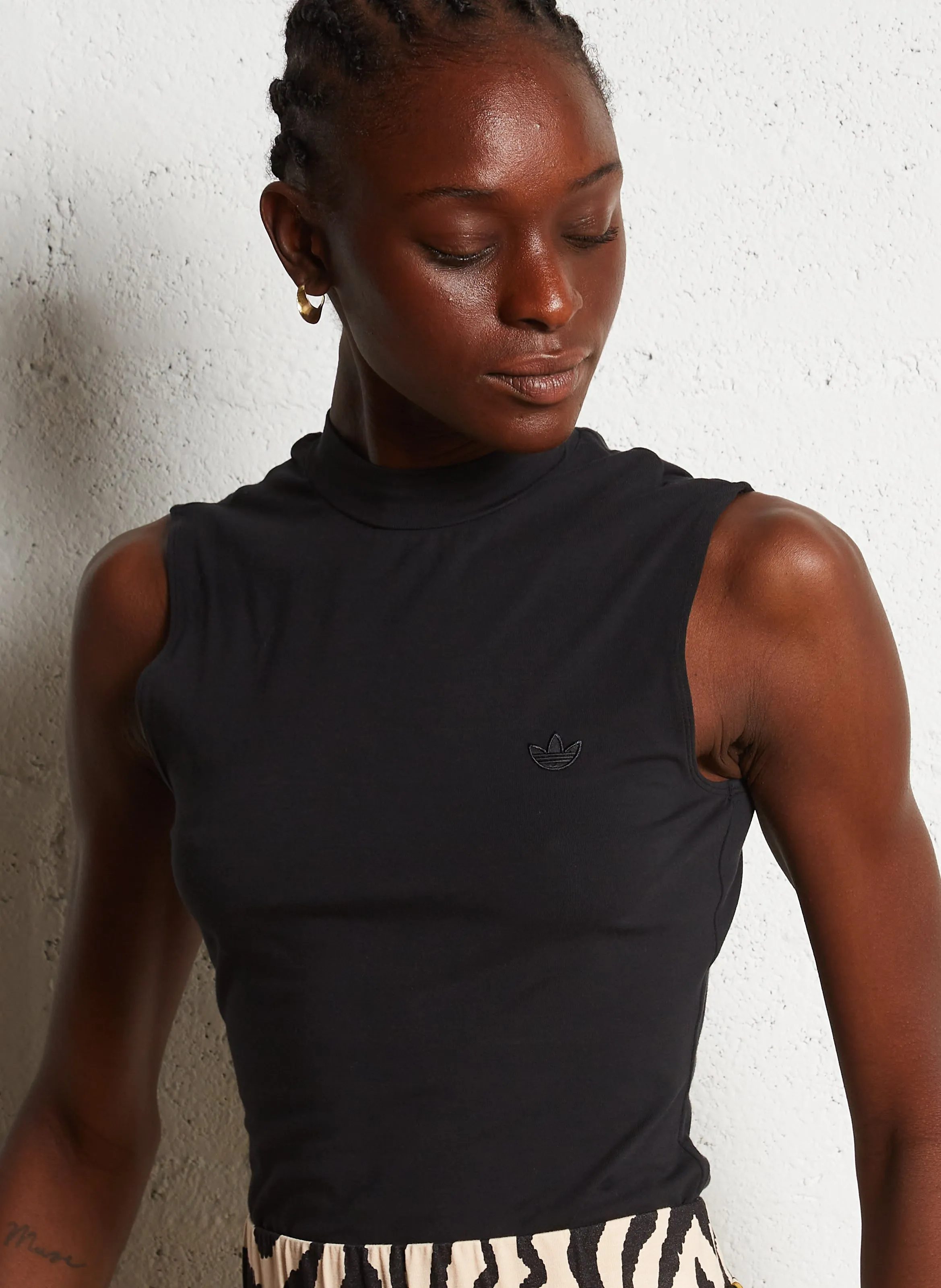  ADIDAS   Blusa senza maniche ricamata | Nero