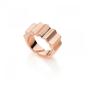Anello dorato rosa Piramidi