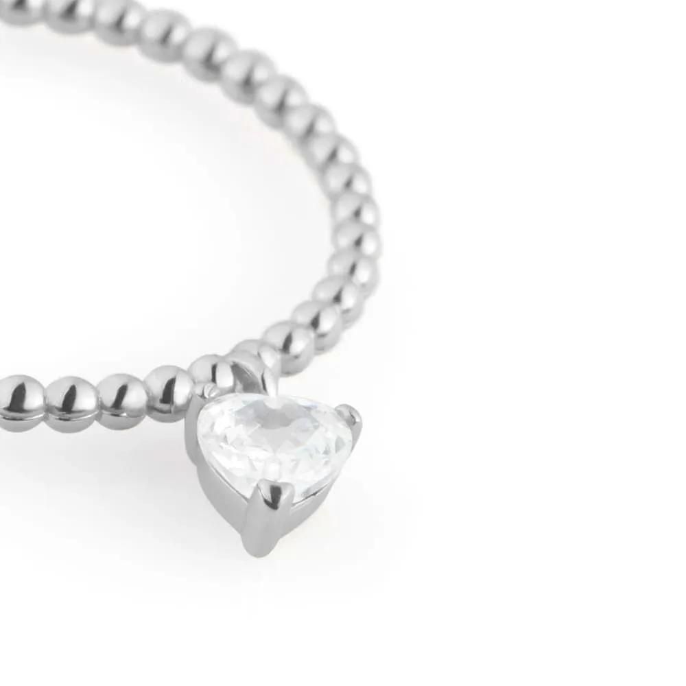 Anello Solitario Cuore Claire Oro Bianco 375/1000 Cubic Zirconia Bianco 1417727
