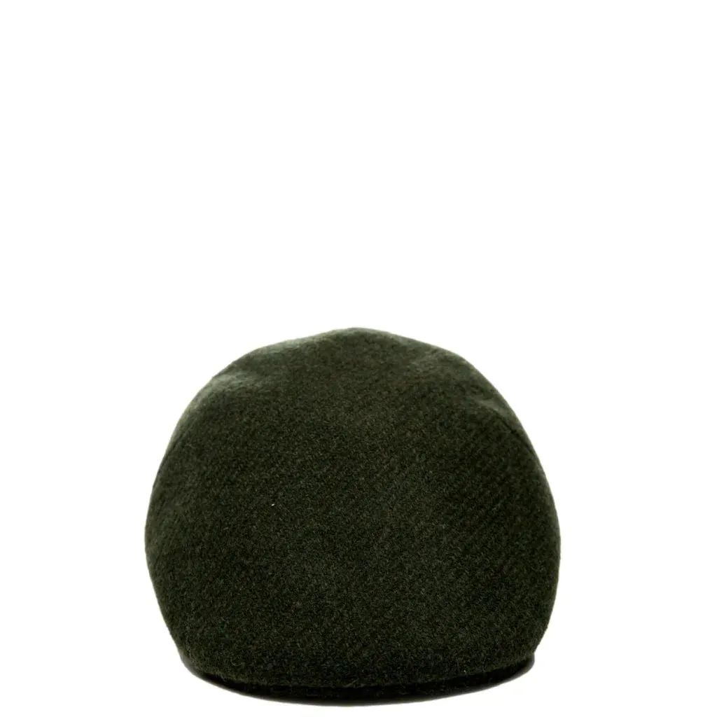 BASTONCINO Coppola Bastoncino Verde Olive con trama spigata in tweed