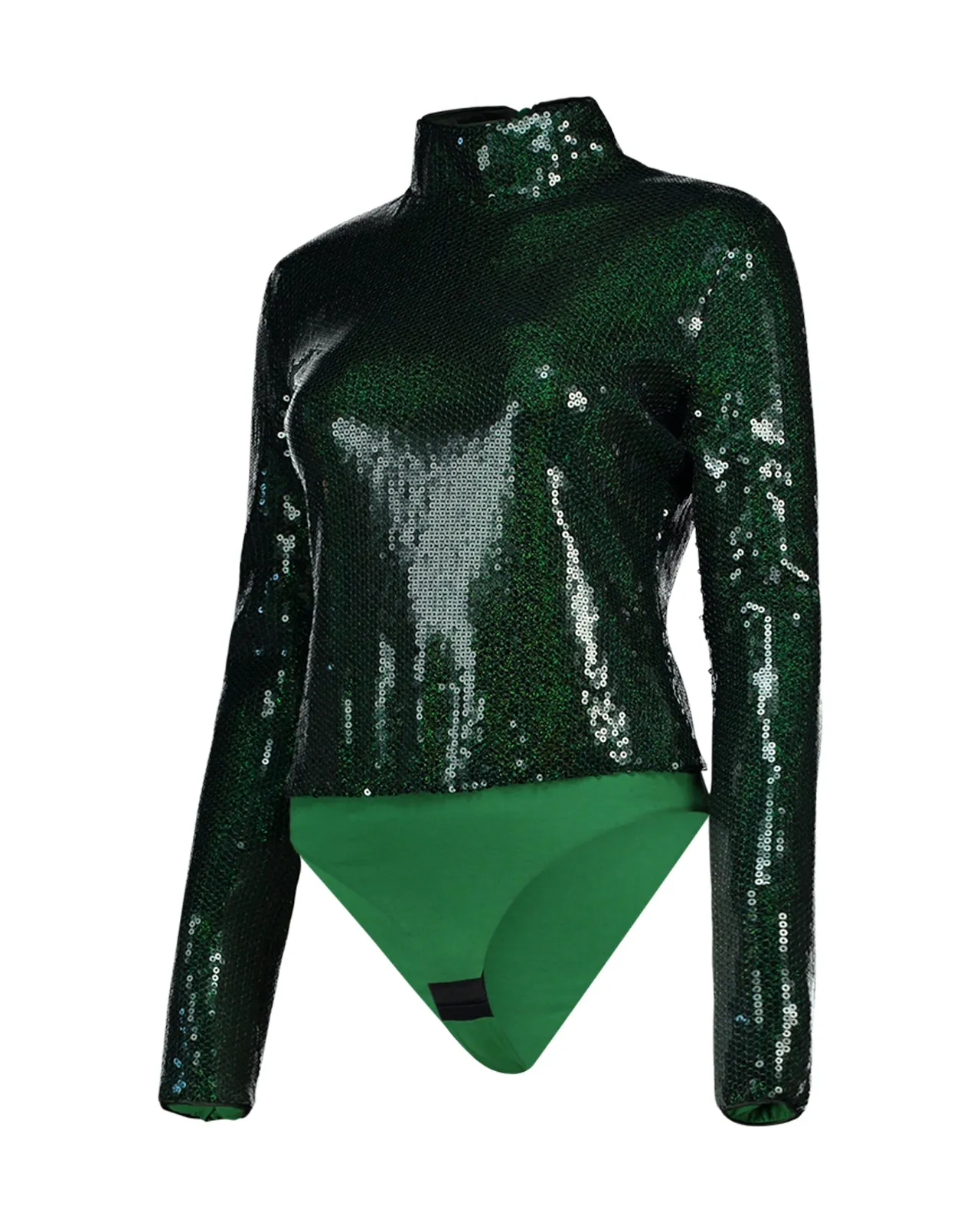 Body paillettes verde smeraldo