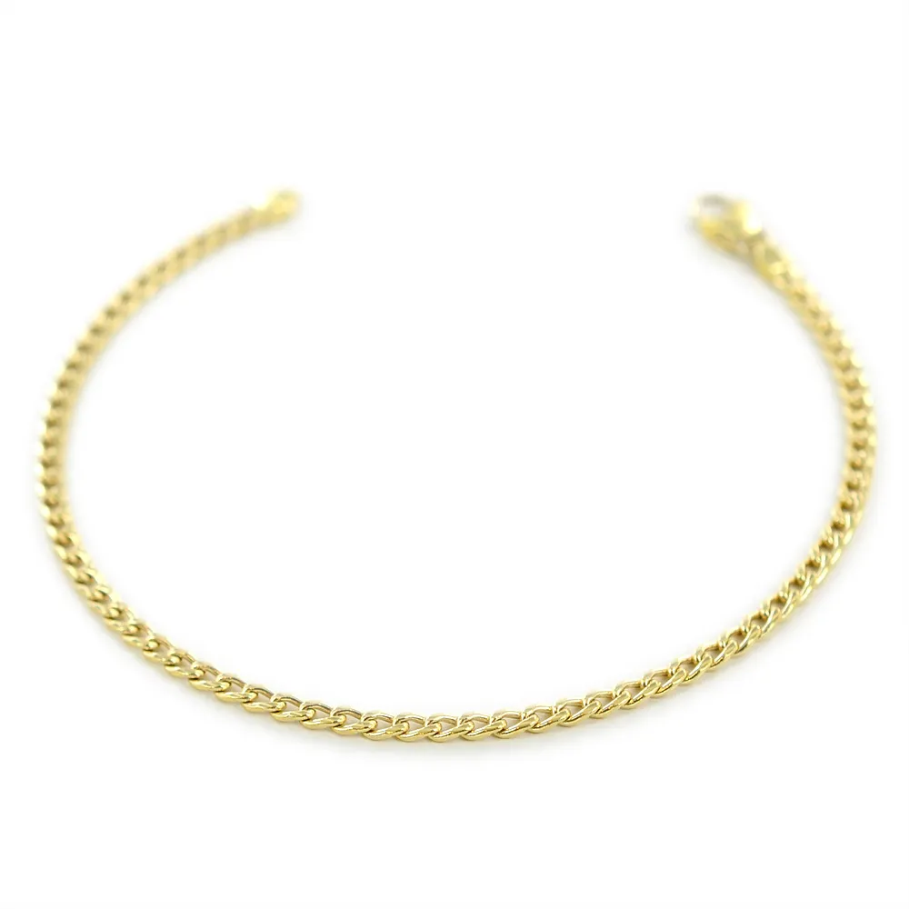 Bracciale da uomo in oro giallo a maglia groumette squadrata