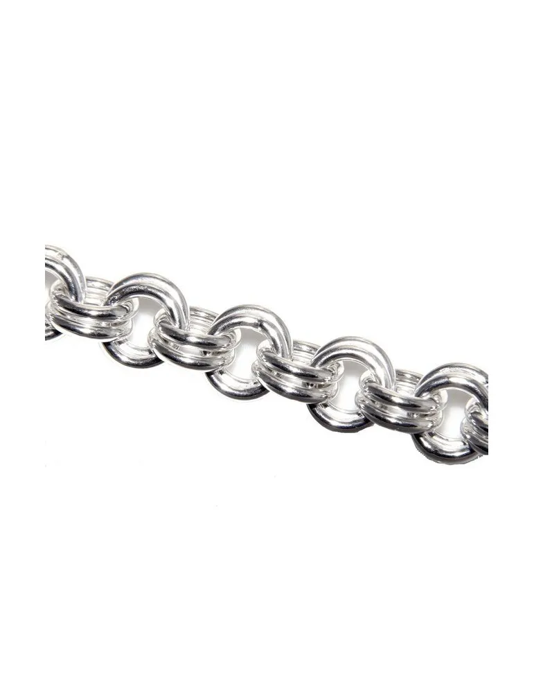 Bracciale donna in Argento 925 non rodiato maglia doppia 17,50 cm
