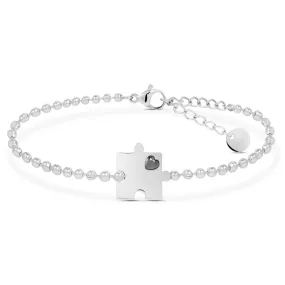 Bracciale Puzzle Lady Chic Acciaio Cristallo Bianco 16 + 4 cm 1685021