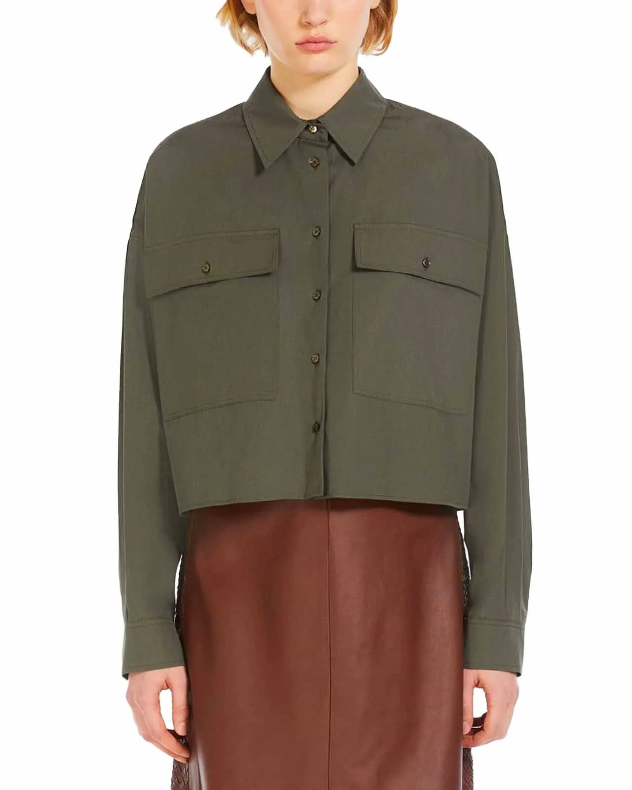 Camicia Carter cotone verde kaki