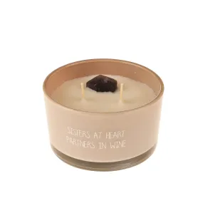 Candela profumata con cristallo - e vasetto rosa con scritta My Flame 