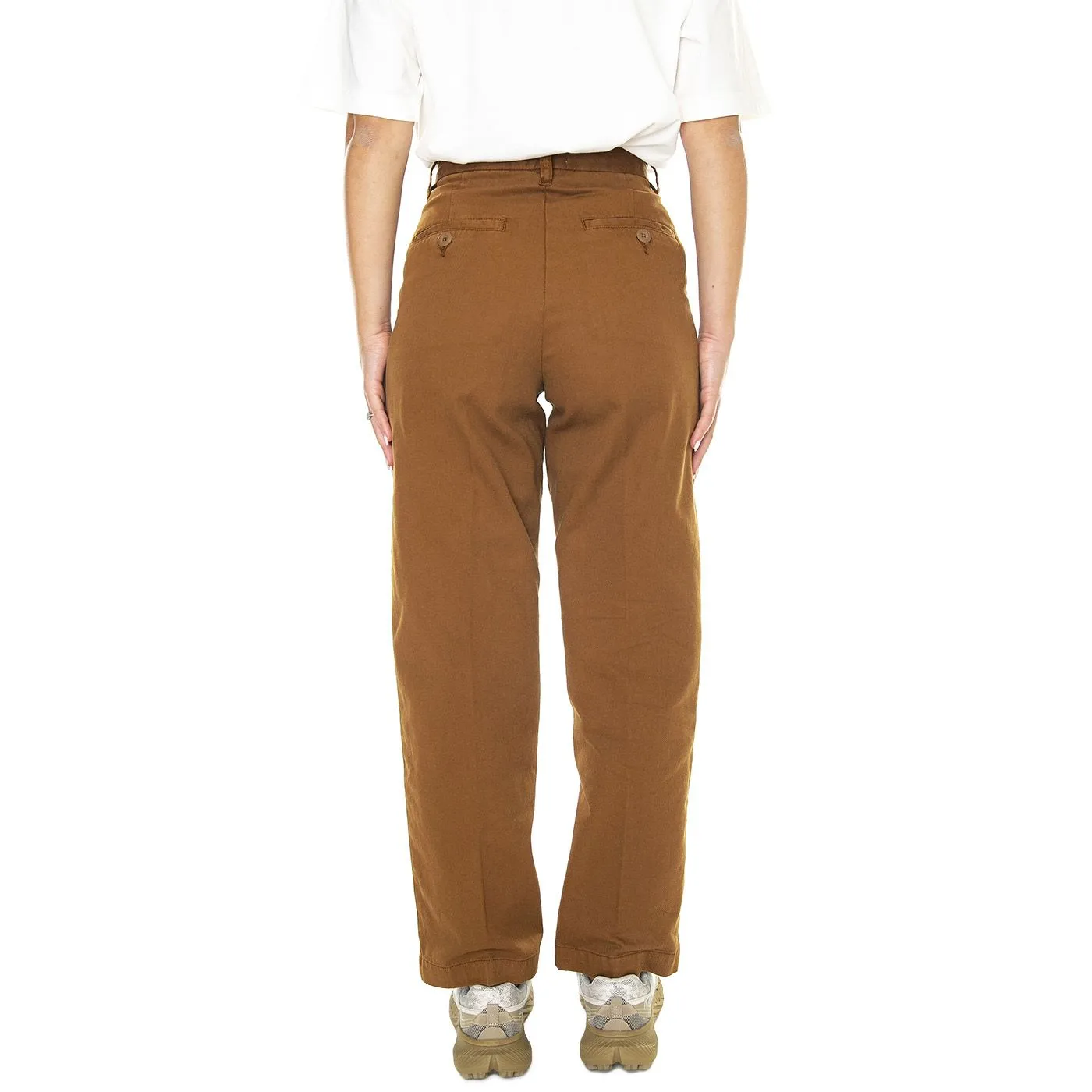 CARHARTT WIP W' Cara Pant Deep H Brown /garment dyed - Pantaloni Donna Marroni    