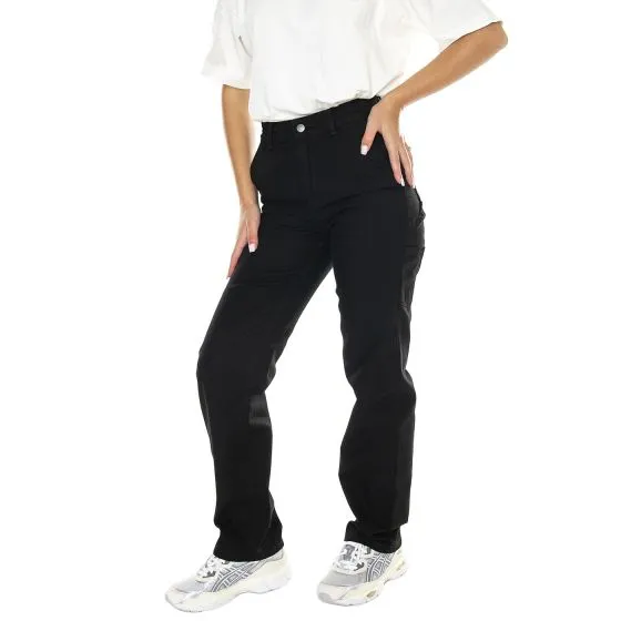 CARHARTT WIP W' Pierce Pant Straight Black / Rinsed - Pantaloni Donna Neri    