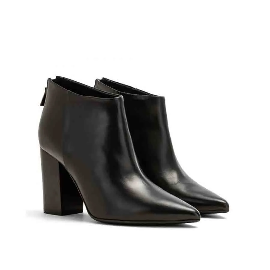 Carmens tronchetto donna botino pelle nero punta Aba
