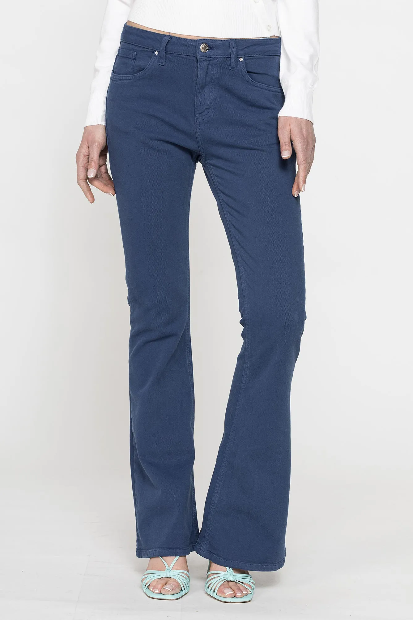 Carrera  ---------    ------------Pantalone a zampa in bull denim - Blu scuro