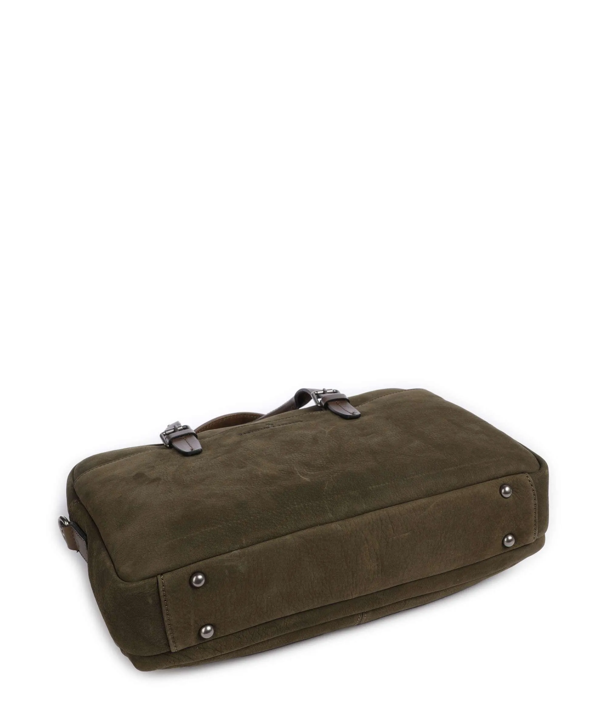  Castelijn & Beerens Cartella 15″ pelle bovina ruvida verde-oliva  