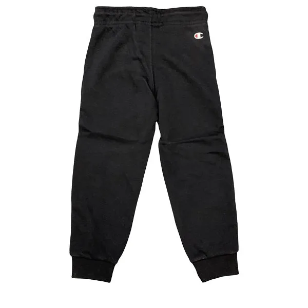 Champion Pantalone sortivo da ragazzo in felpa garzata con polsino alla caviglia 305906 KK001 NBK nero