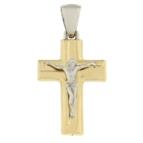 Ciondolo Croce Oro Giallo Bianco GL100836