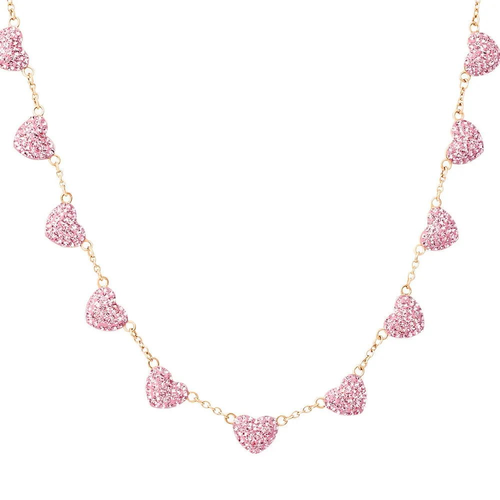 Collana Cuore Lady Phantasya Acciaio Rosa Maglia Forzatina Cristallo Rosa 42+3 cm 1691472