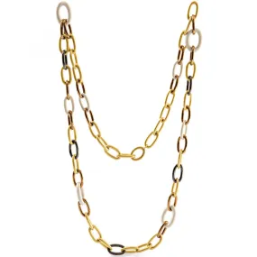 Collana in bronzo giallo marrone e nero