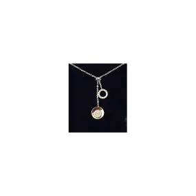 COLLANA PENDENTE IN ORO BIANCO CON ZIRCONI BIANCHI