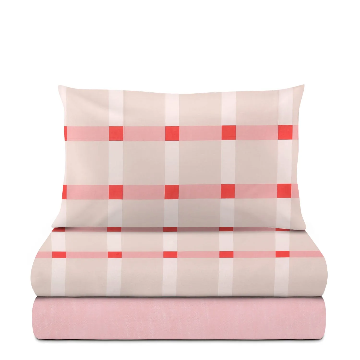 Completo letto singolo in cotone rosa - Rick 