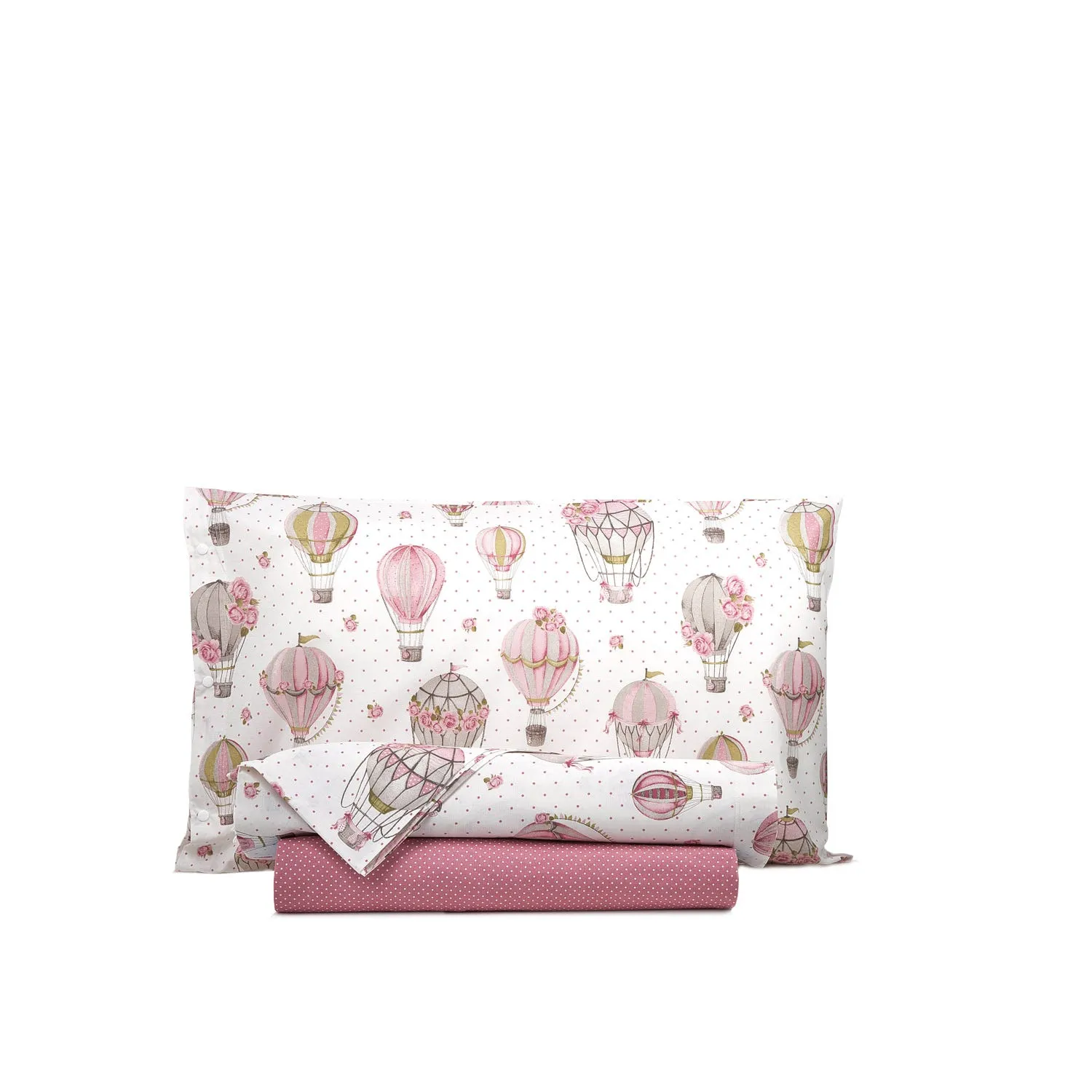 Completo letto singolo mongolfiere rosa - SmartDecoHome 