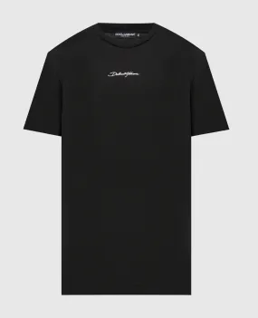 Dolce&Gabbana T-shirt nera con ricamo logo G8RN8ZG7NUB