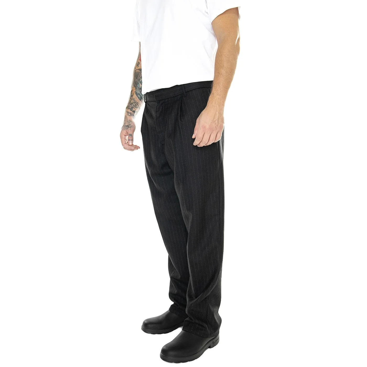 Edwin Zig Pant Black / White Line Stripes - Pantaloni Uomo Neri    