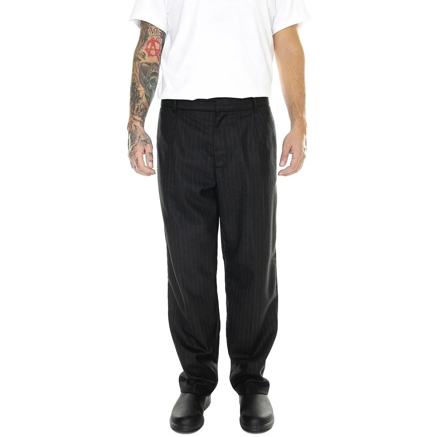 Edwin Zig Pant Black / White Line Stripes - Pantaloni Uomo Neri    
