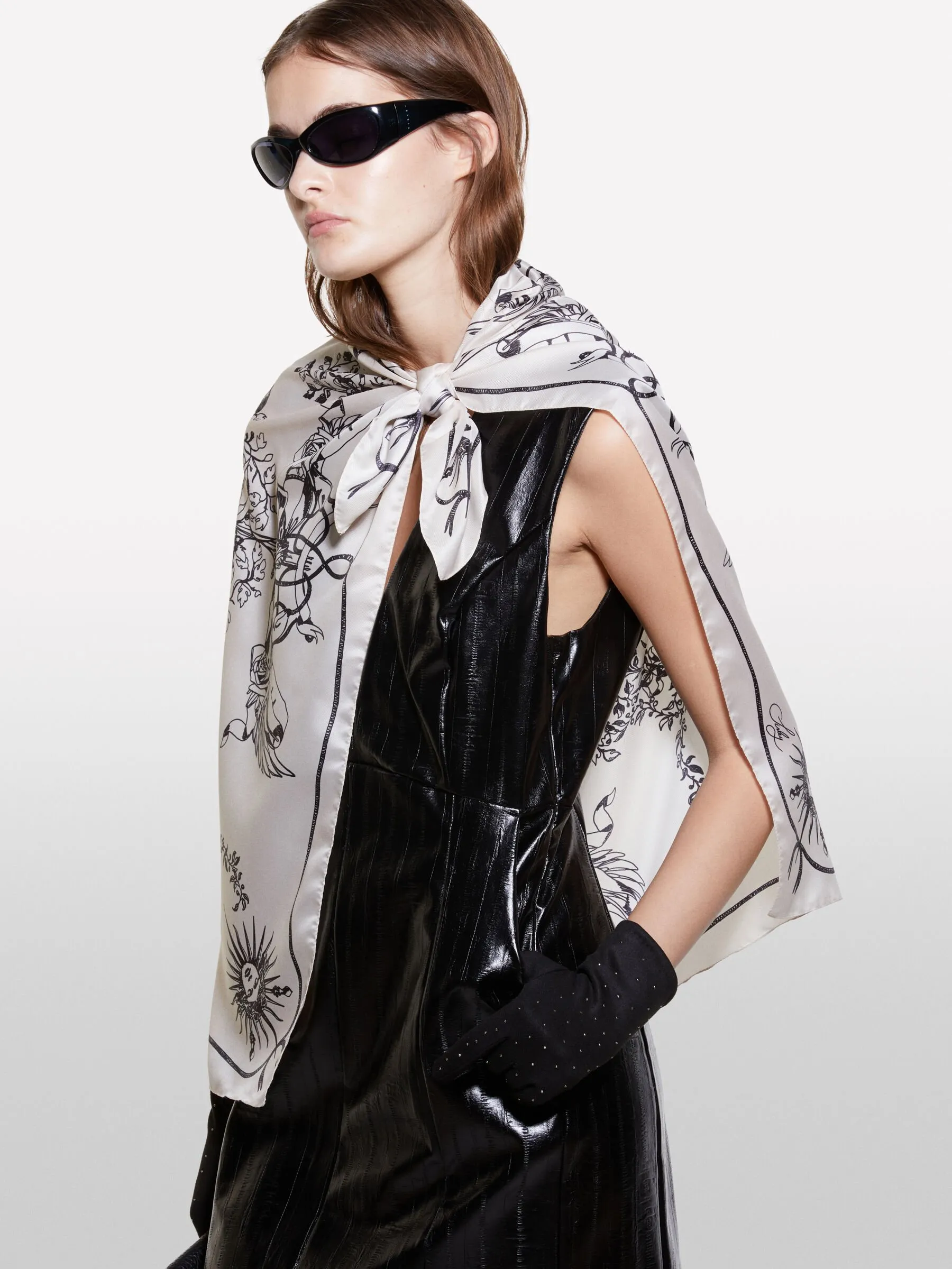 Foulard stampato bianco panna