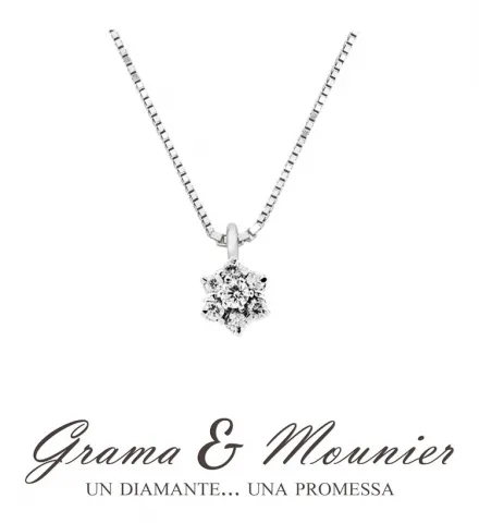 Girocollo fantasia Grama & Mounier con Diamanti da 0.25ct in oro bianco 18kt GM091