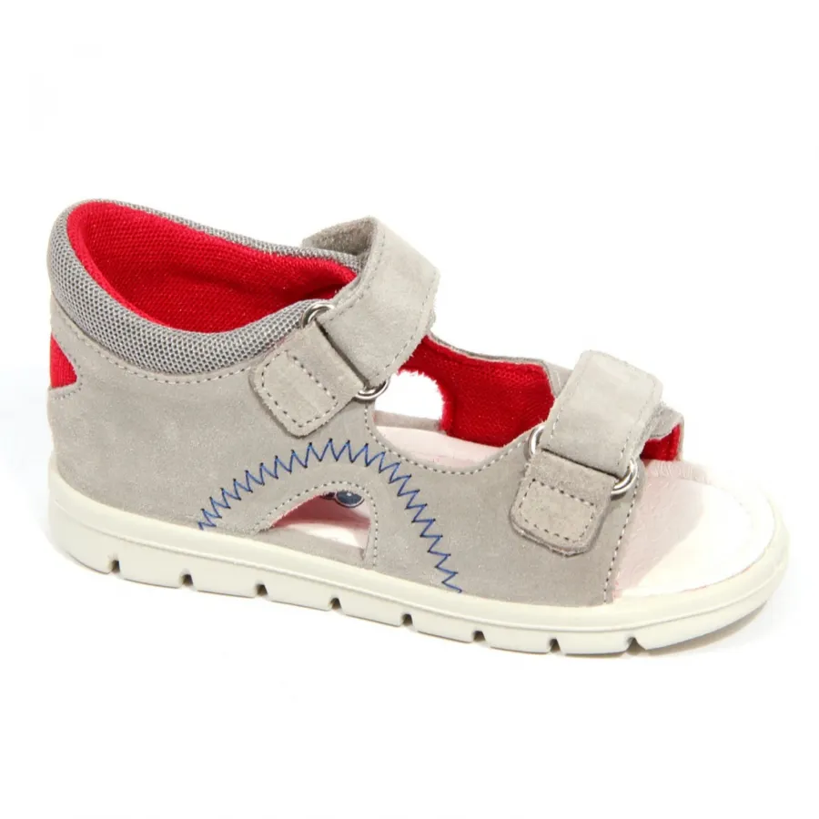 H3406 sandalo bimbo boy FALCOTTO ZEPHIROS kids suede/textile sandals grey