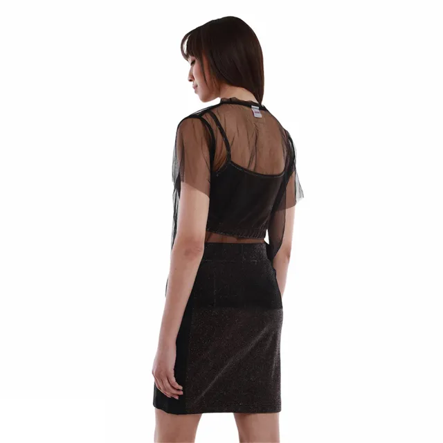 Kappa maglietta velo e topa da donna 222 BANDA Sparkle Eder 3115W8W nero bronzo