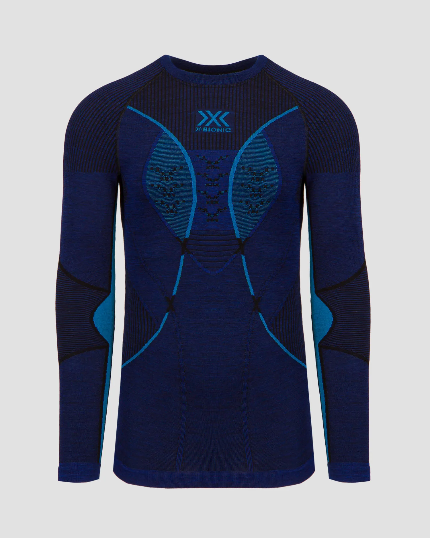 Maglietta a maniche lunghe termoattiva blu scuro da uomo X-Bionic Merino clwt06w23m-a654