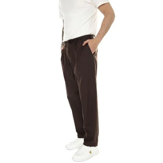 Obey Fubar Pleated Pant Java Brown - Pantaloni Uomo Marroni    