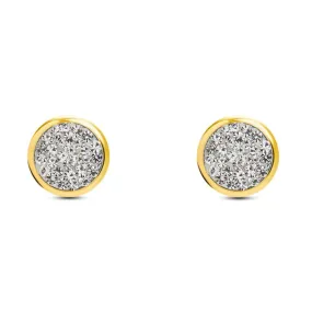 Orecchini Lobo Cerchio Christelle Oro Giallo 375/1000 Cristallo Bianco 1412300