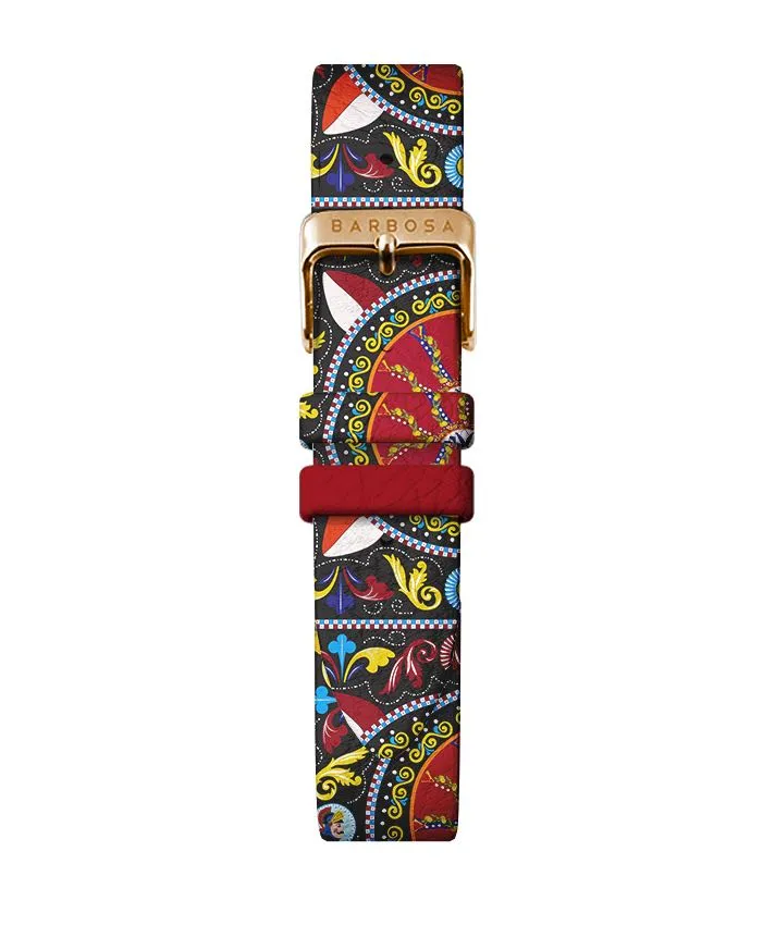 OROLOGIO BIANCO H. 30MM PELLE STAMPA SICILY BLACK