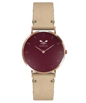 OROLOGIO BORDEAUX dm. 36,5 PELLE CREMA ROMBI BLU