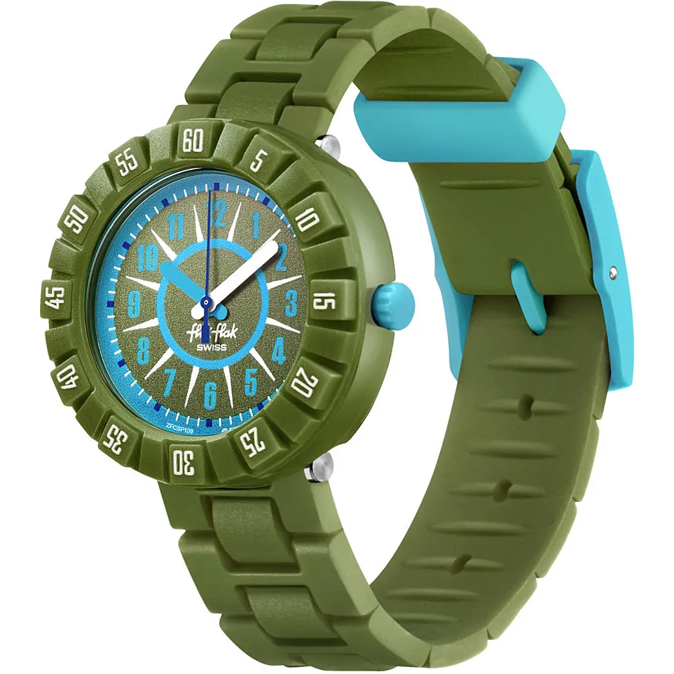 orologio solo tempo bambino Flik Flak Sea Treasure Verde