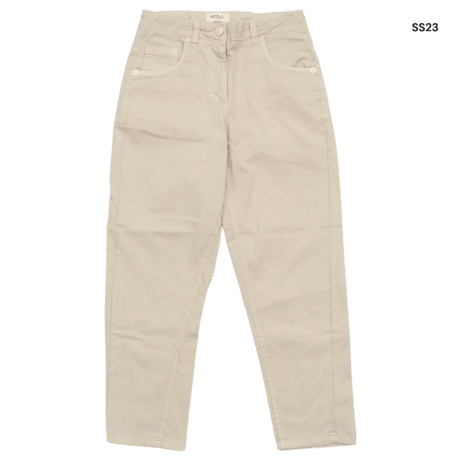 Pantalone a uovo beige per bambina