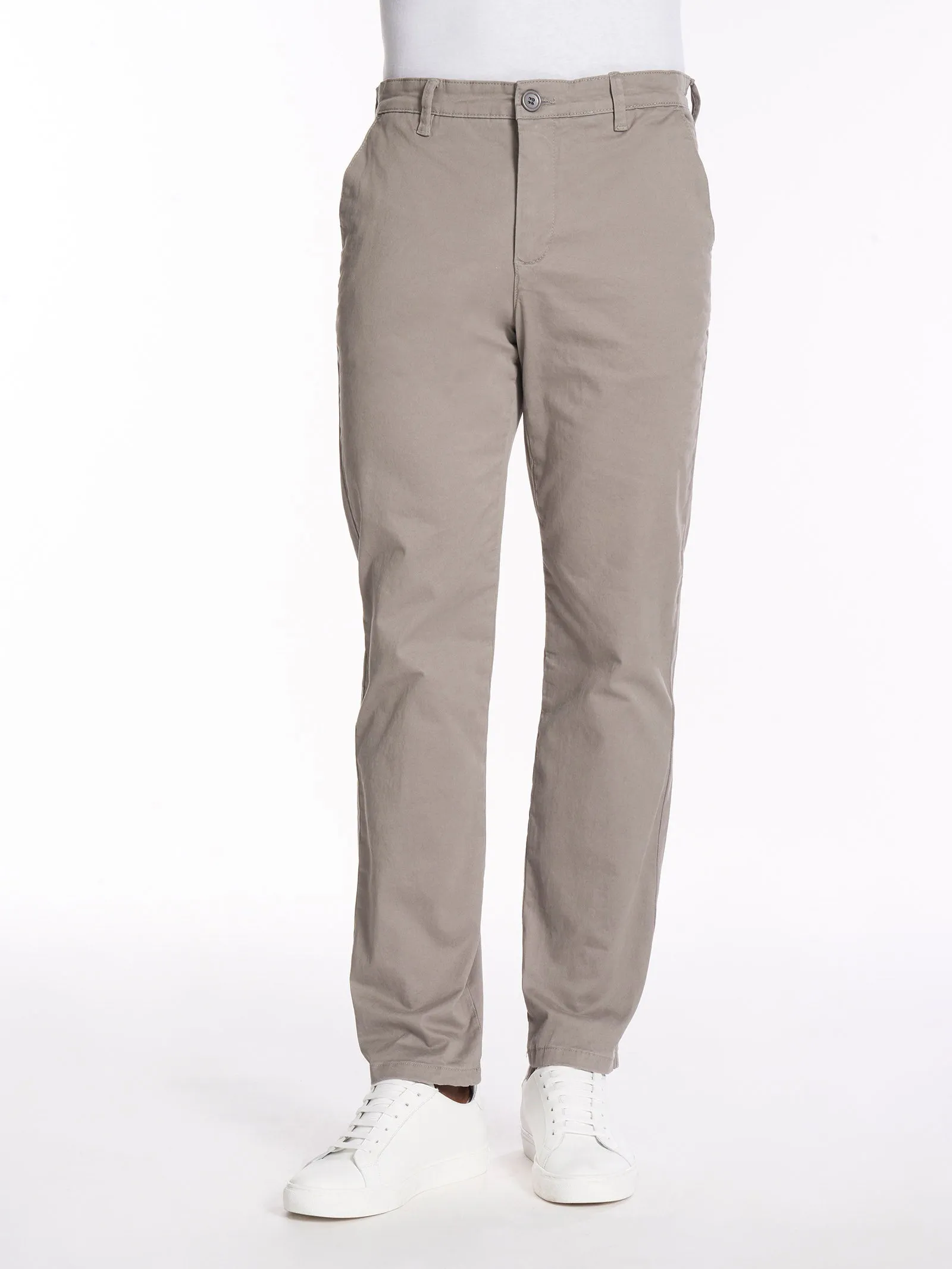 Pantalone chino in Twill di cotone elasticizzato - Pietra