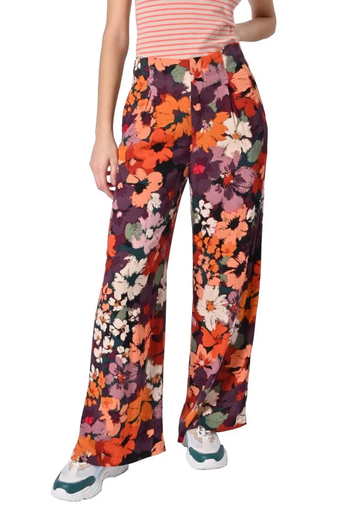 Pantalone Elna fluido di Orfeo stampa floreale