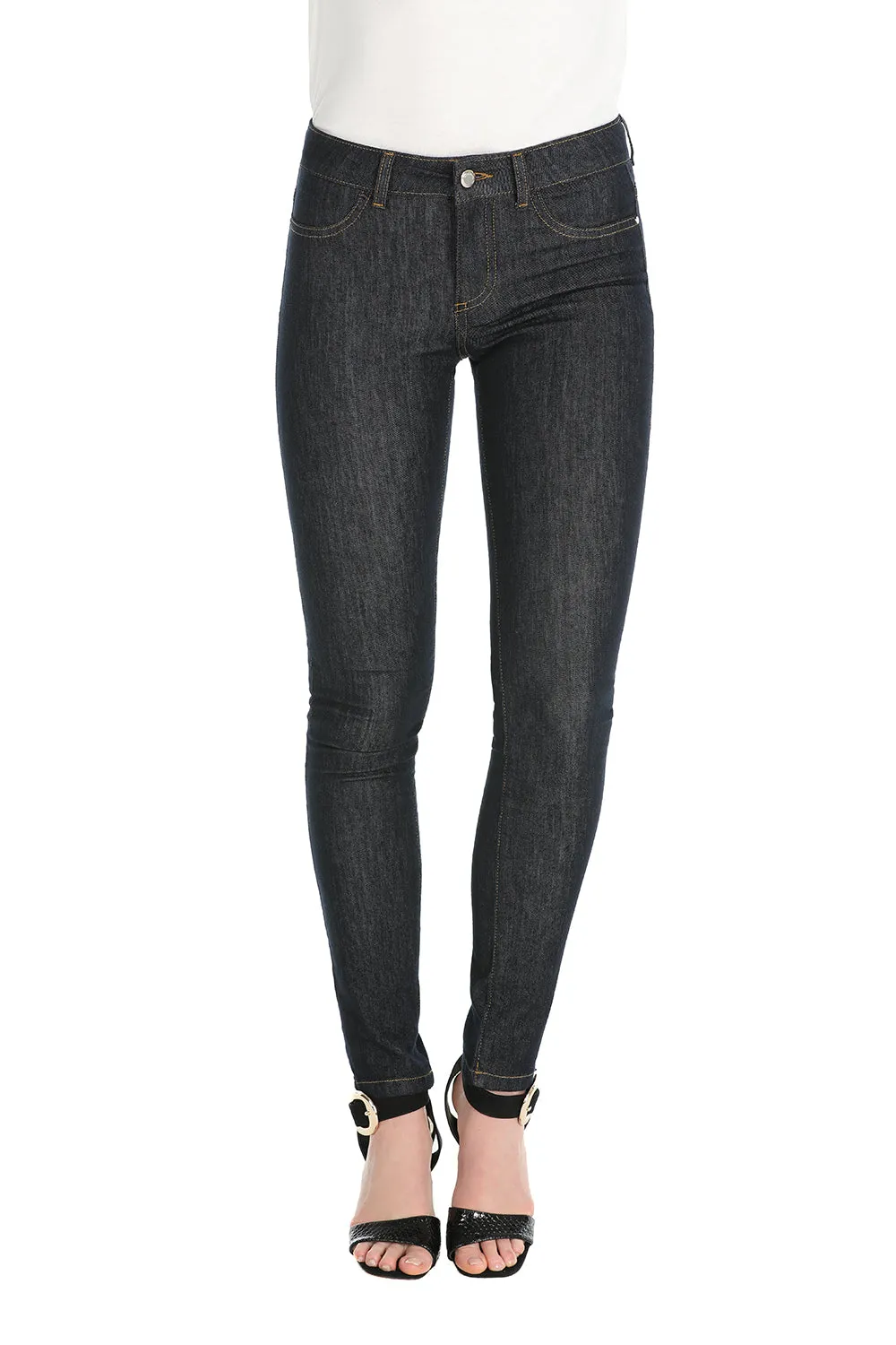 Pantalone jeggins vita alta blue denim scuro DAISY