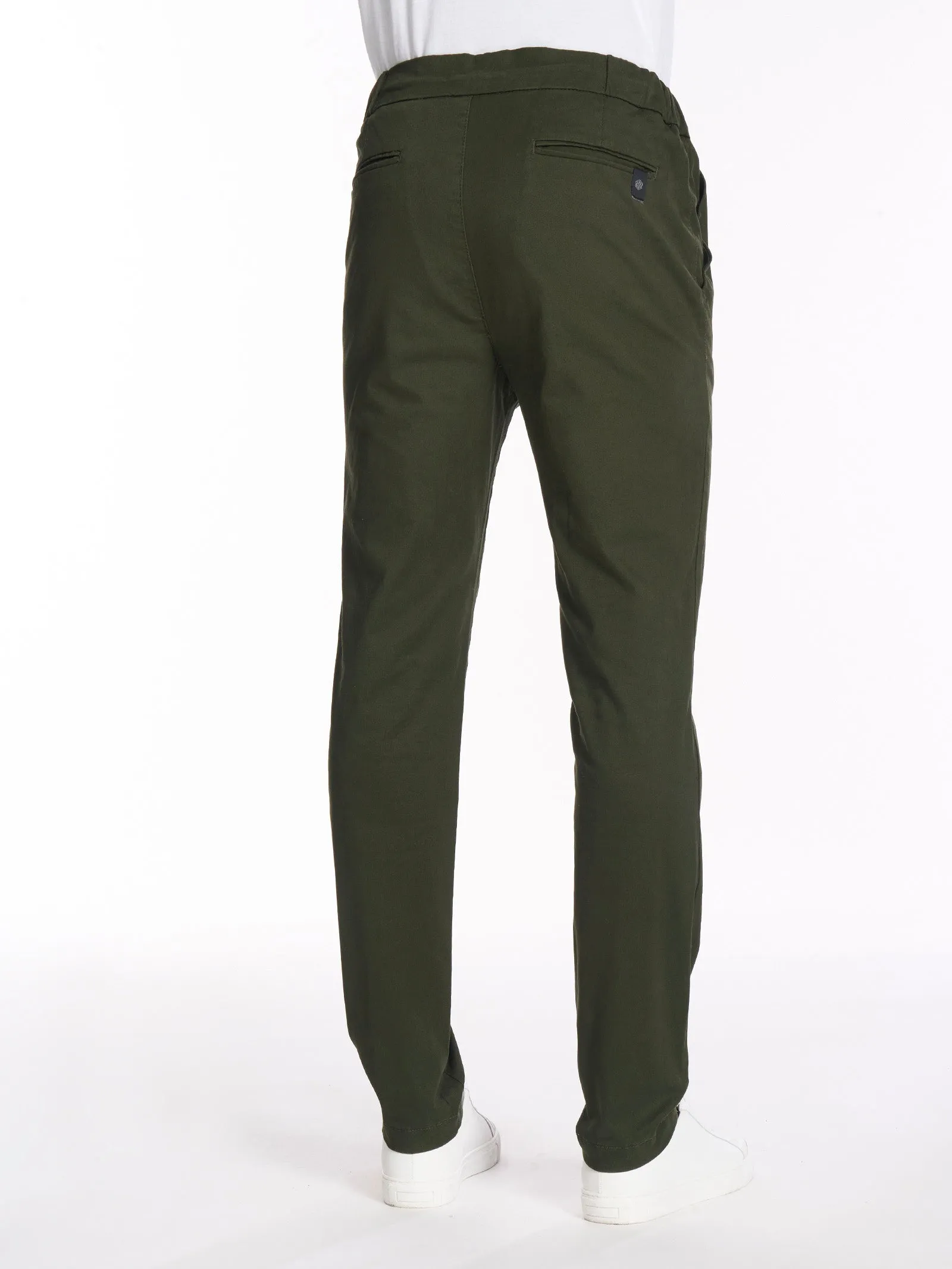 Pantalone jogger in Twill di cotone elasticizzato - Marrone