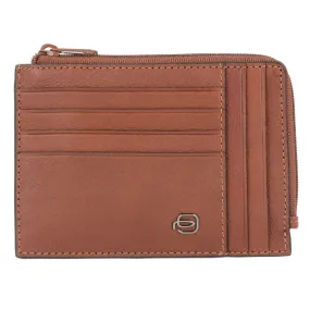 Piquadro Custodia quadrata nera per carte di credito RFID in pelle 12,5 cm