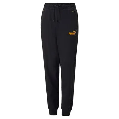 Puma pantalone in felpa con polsino Power Sweatpants FL B 670100 51 Black-Tangerine