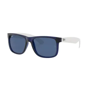   Ray-Ban RB 4165 Justin 651180 Gomma Blu Trasparente | Occhiale Da Sole Uomo 