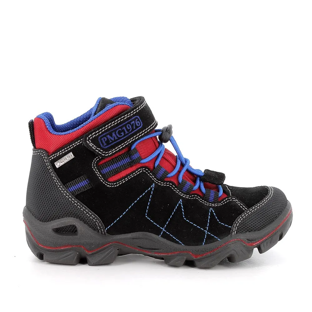 Scarponcini gore-tex da bambino nero-bordò chiaro            