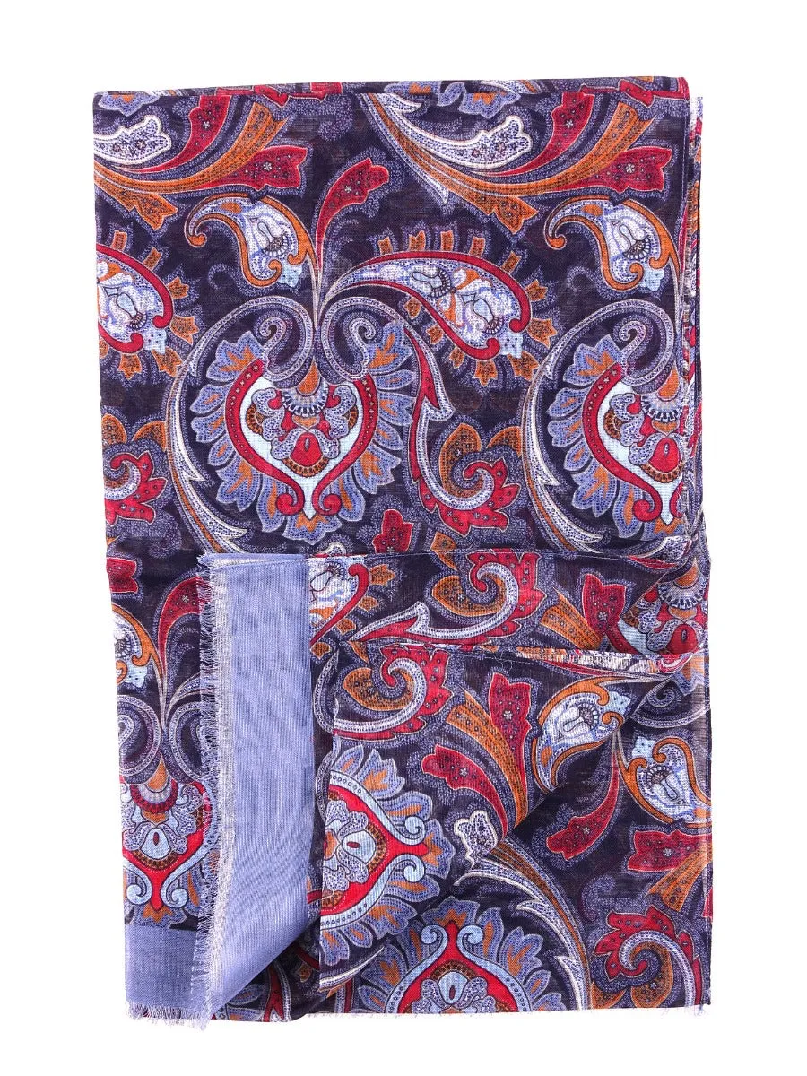 Sciarpa blu in cotone/lino FESTIVAL 