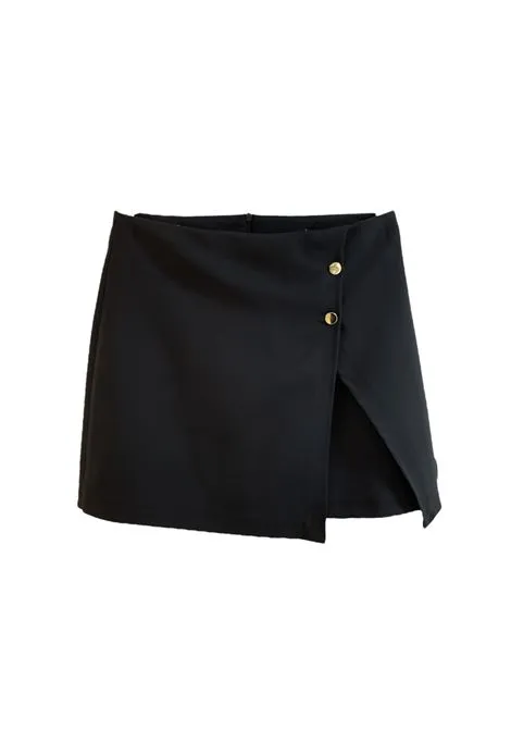 Shorts donna bottoni BDAK114 nero