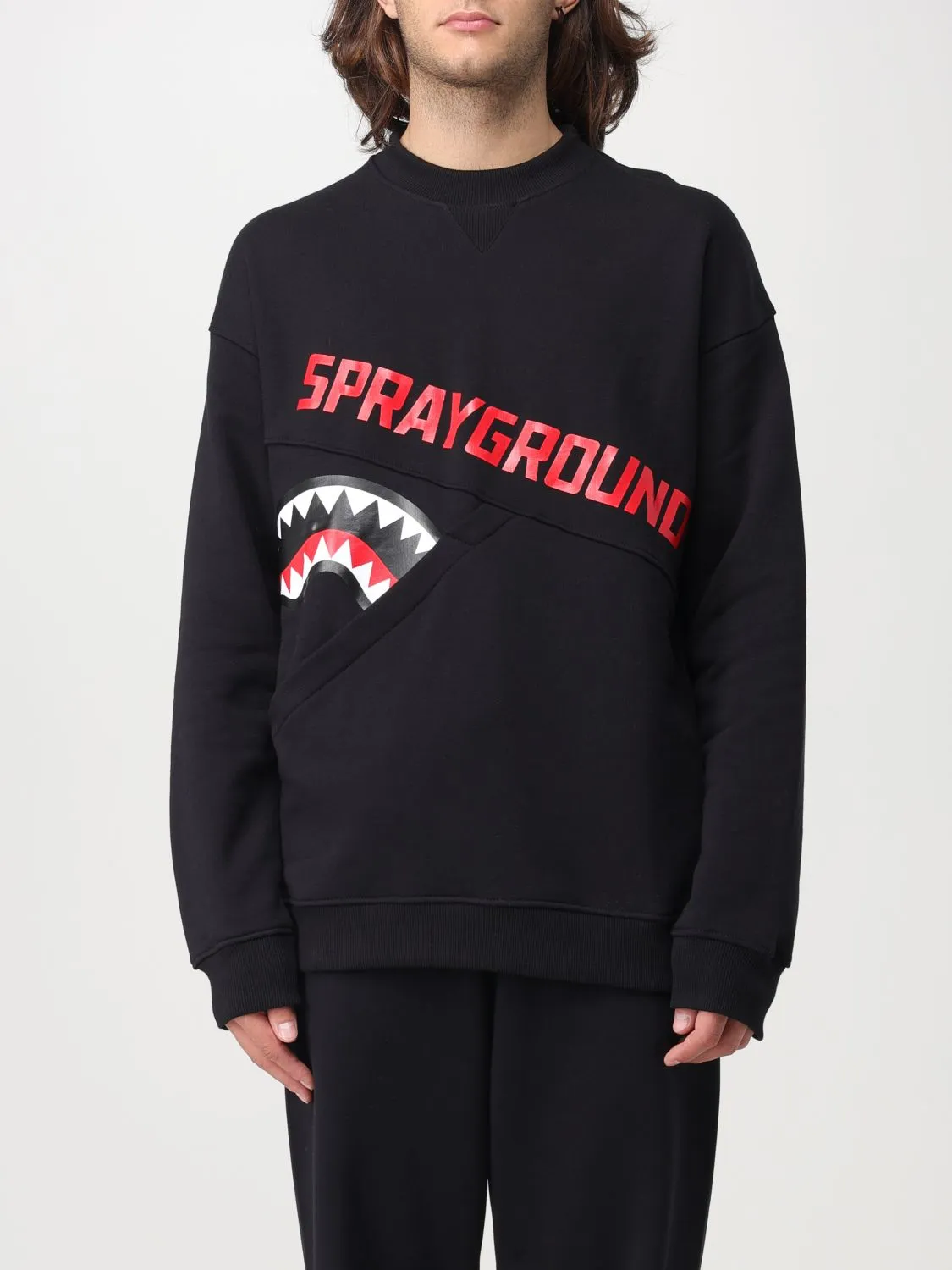 Sprayground uomo felpa shark diagonal SP365BLK